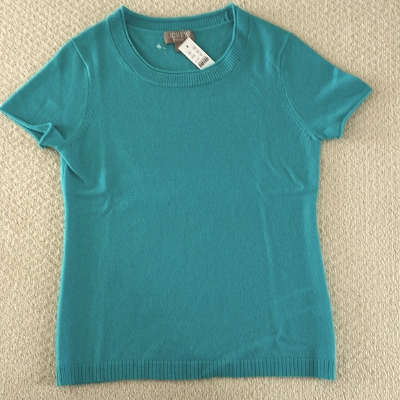 NWT J. Crew Cashmere Relaxed T-shirt Sweater, XS - Picture 1 of 7